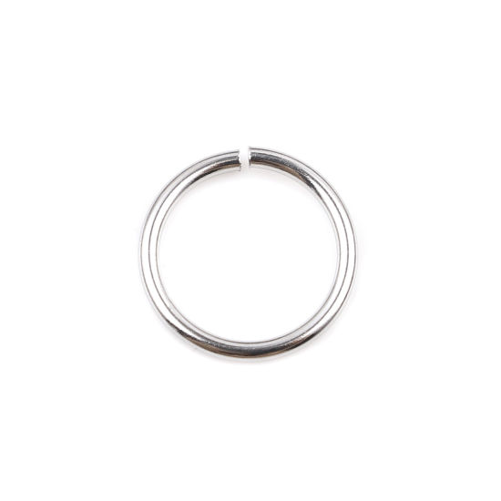 Image de 100 Pcs 12mm Dia, 1.2mm(taille 17) Anneaux de Jonction pour la Fabrication de Bijoux Ouvert en Acier Inoxydable Argent Mat Rond