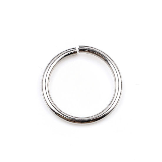 Image de 100 Pcs 18mm Dia, 1.8mm(taille 13) Anneaux de Jonction pour la Fabrication de Bijoux Ouvert en Acier Inoxydable Argent Mat Rond