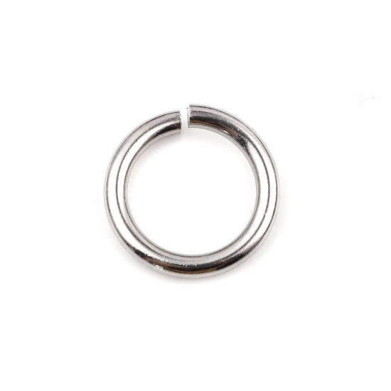 Image de 100 Pcs 18mm Dia, 2.5mm Anneaux de Jonction pour la Fabrication de Bijoux Ouvert en Acier Inoxydable Argent Mat Rond