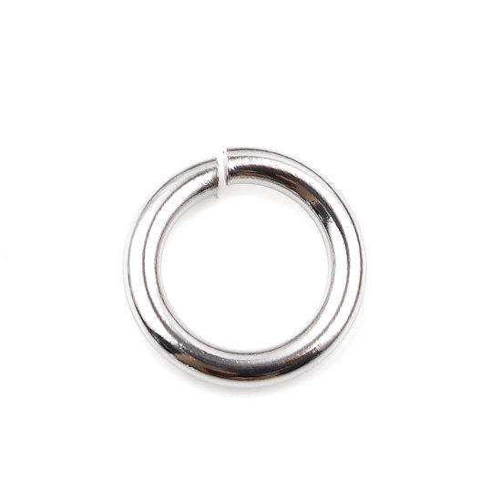 Image de 100 Pcs 11mm Dia, 1.8mm(taille 13) Anneaux de Jonction pour la Fabrication de Bijoux Ouvert en Acier Inoxydable Argent Mat Rond