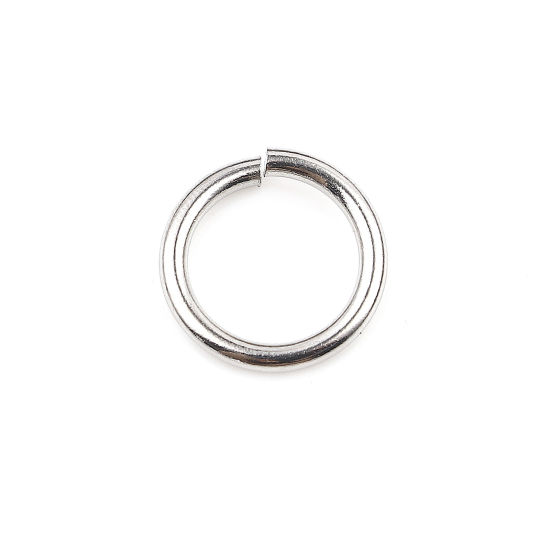 Image de 100 Pcs 14mm Dia, 1.8mm(taille 13) Anneaux de Jonction pour la Fabrication de Bijoux Ouvert en Acier Inoxydable Argent Mat Rond