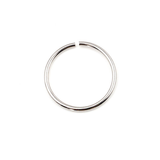 Image de 100 Pcs 30mm Dia, 2mm(taille 12) Anneaux de Jonction pour la Fabrication de Bijoux Ouvert en Acier Inoxydable Argent Mat Rond