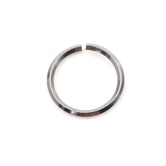 Image de 100 Pcs 20mm Dia, 2mm(taille 12) Anneaux de Jonction pour la Fabrication de Bijoux Ouvert en Acier Inoxydable Argent Mat Rond