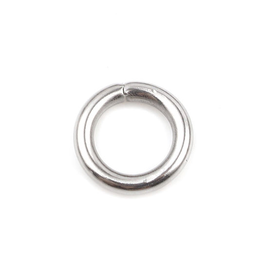 Image de 100 Pcs 8mm Dia, 1.5mm(taille 15) Anneaux de Jonction pour la Fabrication de Bijoux Ouvert en Acier Inoxydable Argent Mat Rond