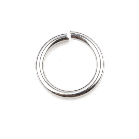 Image de 100 Pcs 12mm Dia, 1.5mm(taille 15) Anneaux de Jonction pour la Fabrication de Bijoux Ouvert en Acier Inoxydable Argent Mat Rond