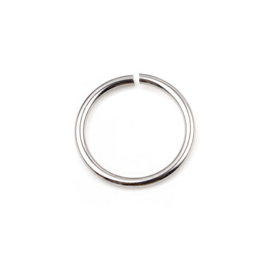Image de 100 Pcs 16mm Dia, 1.5mm(taille 15) Anneaux de Jonction pour la Fabrication de Bijoux Ouvert en Acier Inoxydable Argent Mat Rond