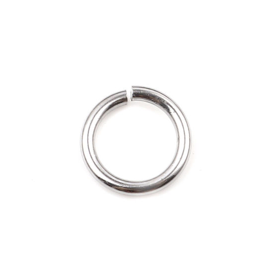 Image de 100 Pcs 11.5mm Dia, 1.6mm(taille 14) Anneaux de Jonction pour la Fabrication de Bijoux Ouvert en Acier Inoxydable Argent Mat Rond
