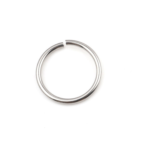 Image de 100 Pcs 22mm Dia, 2mm(taille 12) Anneaux de Jonction pour la Fabrication de Bijoux Ouvert en Acier Inoxydable Argent Mat Rond