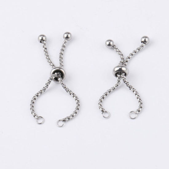 Image de Bagues Ajustable en Acier Inoxydable Argent Mat Accessoires  4.5cm, 1 Pièce