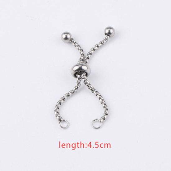 Image de Bagues Ajustable en Acier Inoxydable Argent Mat Accessoires  4.5cm, 1 Pièce