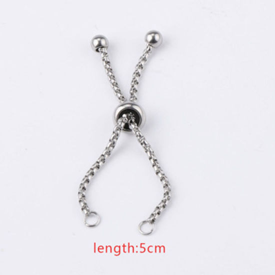Image de Bagues Ajustable en Acier Inoxydable Argent Mat Accessoires 5cm, 1 Pièce
