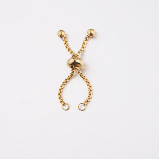 Image de Bagues Ajustable en Acier Inoxydable Doré Accessoires 4.5cm, 1 Pièce