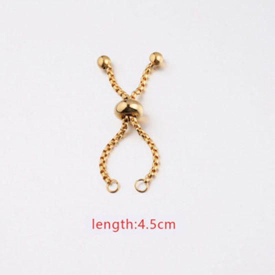 Image de Bagues Ajustable en Acier Inoxydable Doré Accessoires 4.5cm, 1 Pièce