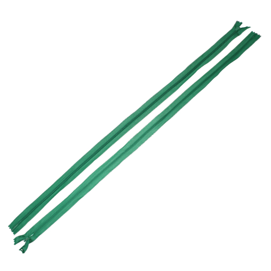 Image de Fermeture Eclair en Polyester Vert 60cm Long, 2.4cm Large, 10 Pièces