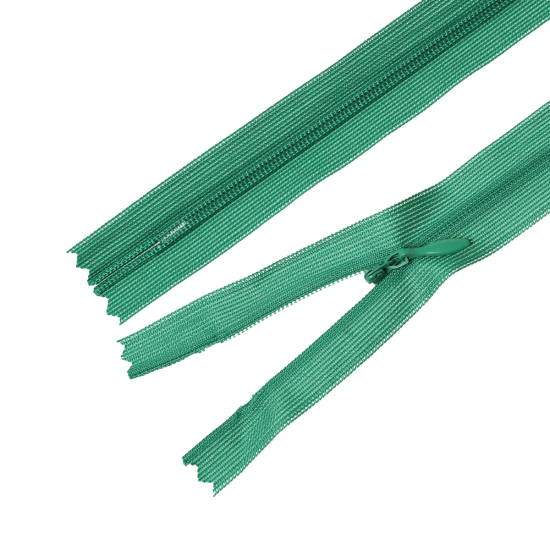 Image de Fermeture Eclair en Polyester Vert 60cm Long, 2.4cm Large, 10 Pièces