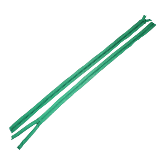 Image de Fermeture Eclair en Polyester Vert 60cm Long, 2.4cm Large, 10 Pièces