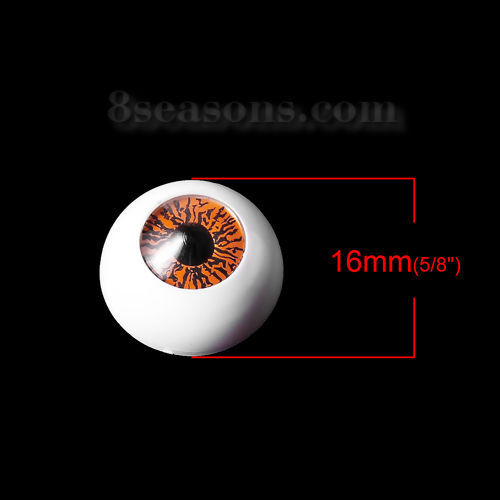 Imagen de Hacer muñeca Plástico Ojo , Blanco & Naranja 16mm, 10 Unidades