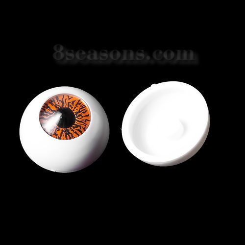 Imagen de Hacer muñeca Plástico Ojo , Blanco & Naranja 16mm, 10 Unidades
