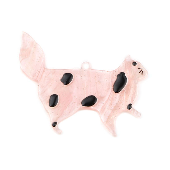 Image de Pendentifs en Résine Chat Rose 42mm x 35mm, 3 Pcs