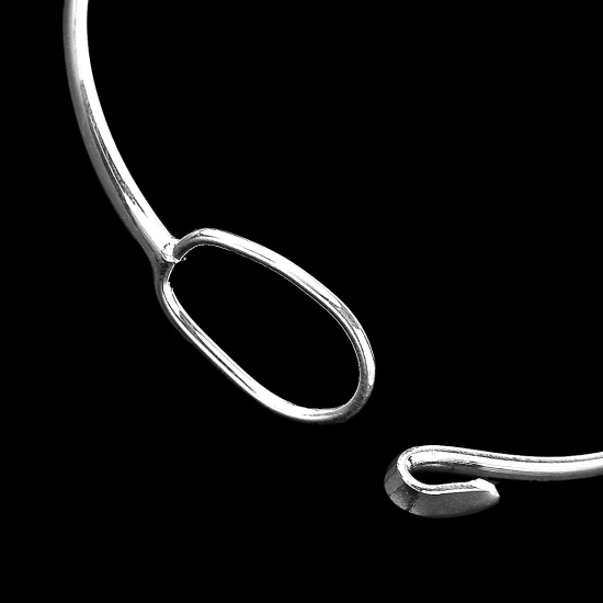 Image de Bracelets en Laiton Forme Rond Argenté 19.3cm long, 4 Pcs
