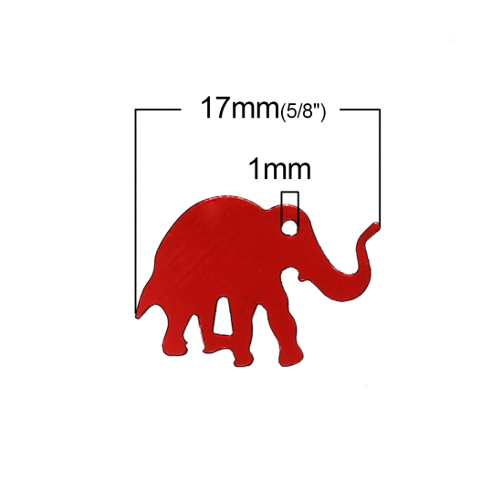 PVC スパンコール 象  ランダムな色 17mm x 12mm、 50 グラム (約 1250 個/パック) の画像