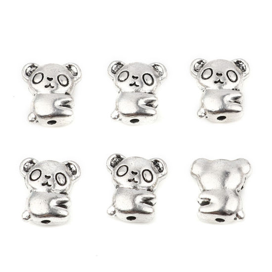 Imagen de Zamak Cuentas Koala Bear Plata Antigua Aprox 13mm x 12mm, Agujero: Aprox 1.7mm, 10 Unidades