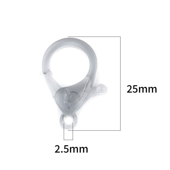 Image de Fermoir Mousqueton en Plastique Bleu Gris 25mm x 17mm, 30 Pcs