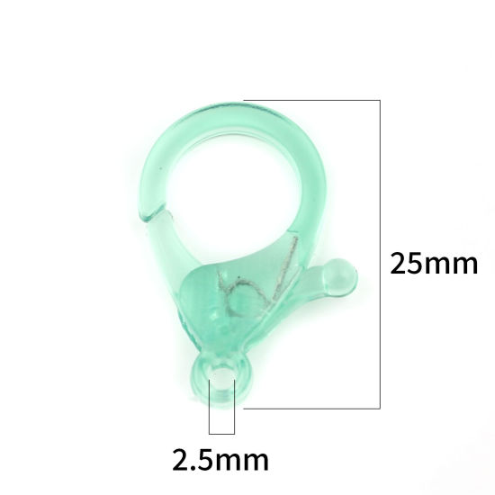 Image de Fermoir Mousqueton en Plastique Vert 25mm x 17mm, 30 Pcs