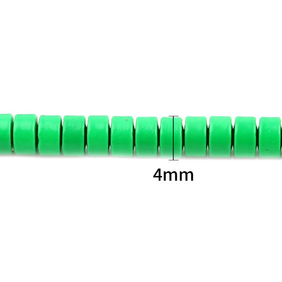 (グレードB) ヘマタイト ( 天然 ) ビーズ 円形 緑 ペインティング 約 4mm 直径、 穴: 約 1mm、 41cm - 40.5cm 長さ、 1 連 (約 170 粒/1連) の画像