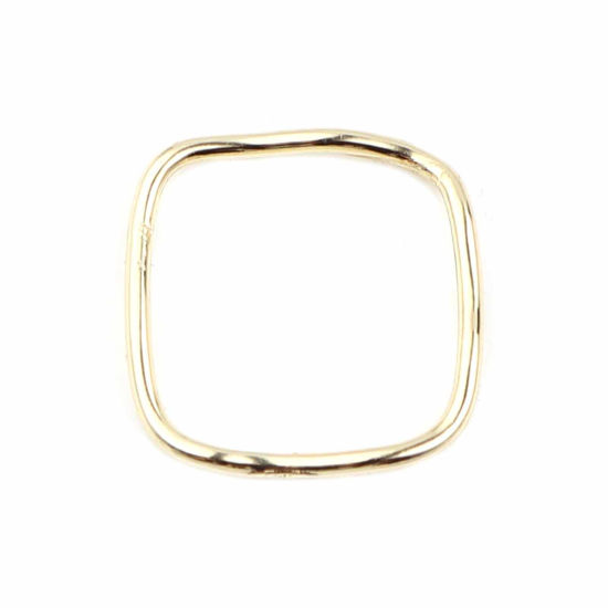 Picture of Zinc Based Alloy Charms Square Gold Plated 20mm x 20mm, 5 PCs