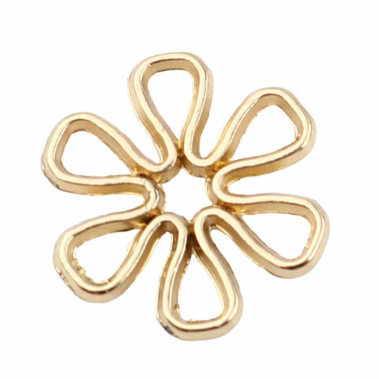Image de Connecteurs en Alliage de Zinc Fleur Doré 15mm x 14mm, 10 Pcs