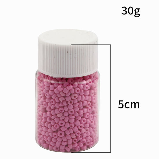 Picture of Glass Seed Seed Beads Round Dark Pink About 2mm Dia., Hole: Approx 0.7mm, 1 Bottle