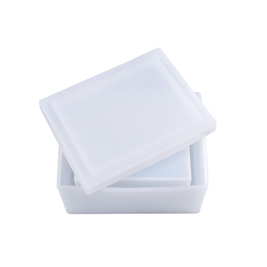 Picture of Silicone Resin Mold For Jewelry Making Tissue Box White 13.2cm x 10.2cm 13.2cm x 10cm, 1 Set ( 2 PCs/Set)