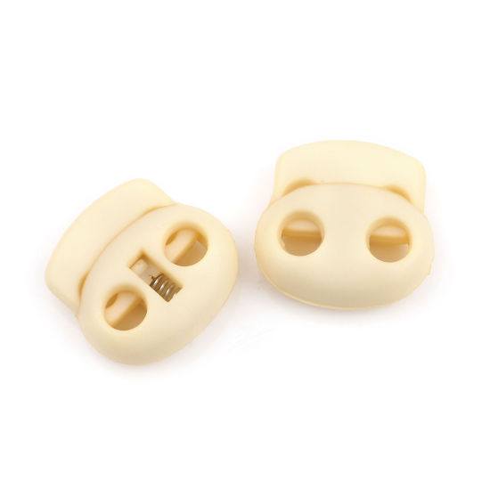 ABS コードロック 楕円形 ベージュ色 20mm x 20mm、 10 個 の画像