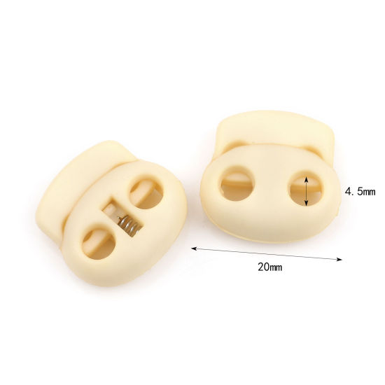 ABS コードロック 楕円形 ベージュ色 20mm x 20mm、 10 個 の画像