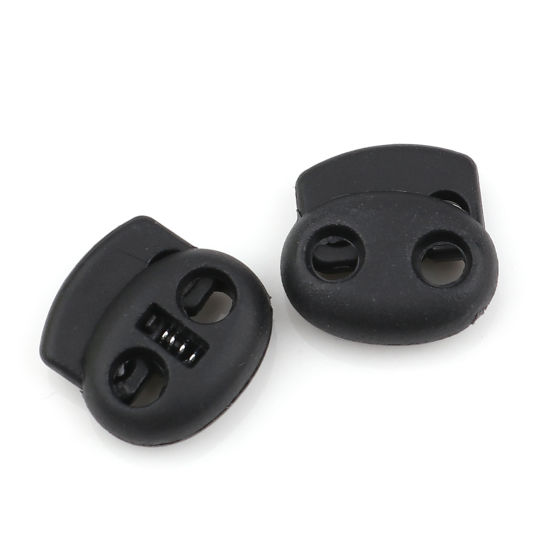 ABS コードロック 楕円形 黒 20mm x 20mm、 10 個 の画像