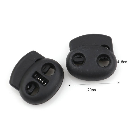 ABS コードロック 楕円形 黒 20mm x 20mm、 10 個 の画像