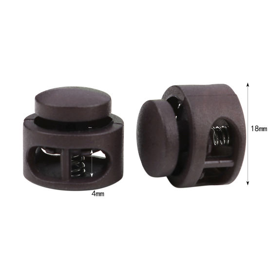 ABS コードロック 円形 ダークコーヒー 18mm直径、 10 個 の画像