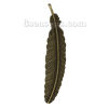 Picture of Zinc Metal Alloy Pendants Feather Antique Bronze 10.6cm(4 1/8") x 2.2cm( 7/8"), 10 PCs