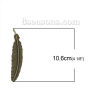 Picture of Zinc Metal Alloy Pendants Feather Antique Bronze 10.6cm(4 1/8") x 2.2cm( 7/8"), 10 PCs