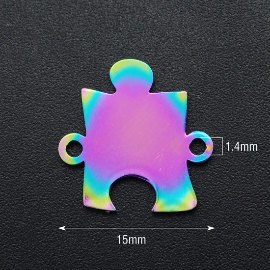 Immagine di Acciaio Inossidabile Connettore Puzzel Multicolore 15mm x 15mm, 1 Pz