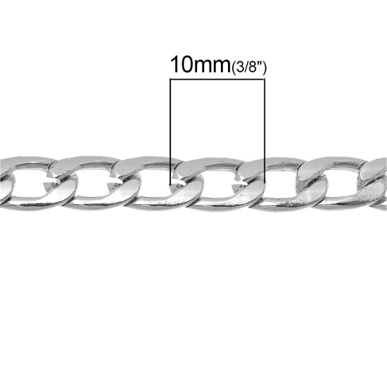 2 メートル アルミ 喜平チェーン シルバートーン 10x6mm、 の画像