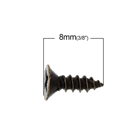Picture of Screws Antique Bronze Flat Head 8mm x 5mm, 500 PCs