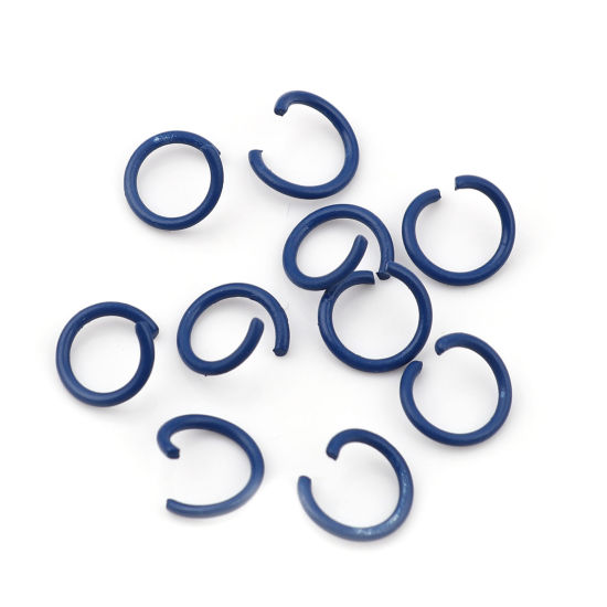 100 個 10mm 直径、 1.3mm（16号） 合金 丸カン 丸カン 青 円形 の画像
