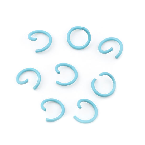 1.3mm 合金 丸カン 丸カン 円形 水色 10mm直径、 100 個 の画像