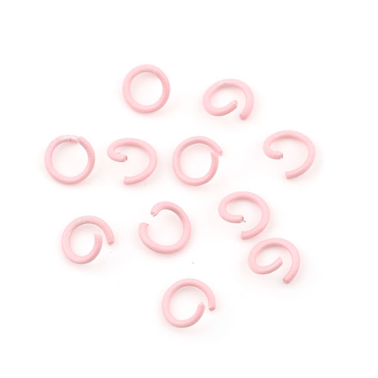 100 個 10mm 直径、 1.3mm（16号） 合金 丸カン 丸カン ピンク 円形 の画像