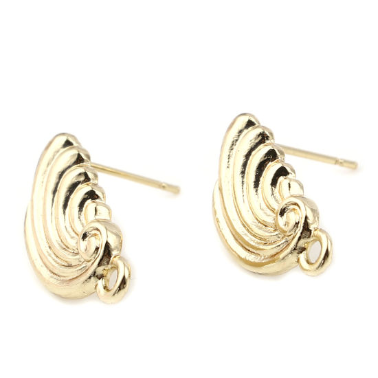 Image de Boucles d'Oreilles Puces en Alliage de Zinc Aile Plaqué Or Véritable avec Boucle 20mm x 10mm, Epaisseur de Fil: (21 gauge), 2 Pcs