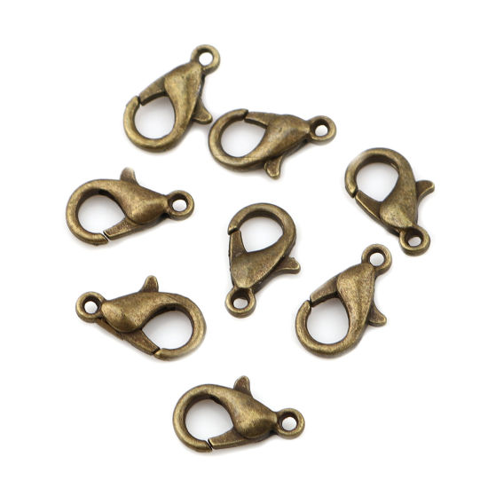 亜鉛合金 アクセサリーパーツ・金具 カニカン 銅古美 12mm x 7mm、 20 個 の画像