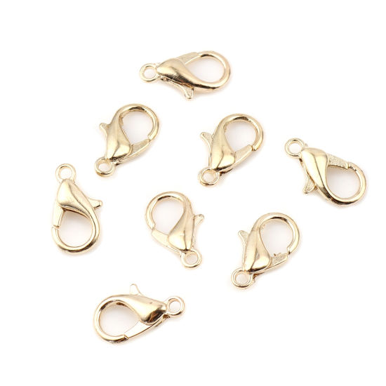 亜鉛合金 アクセサリーパーツ・金具 カニカン KC金メッキ 12mm x 7mm、 20 個 の画像