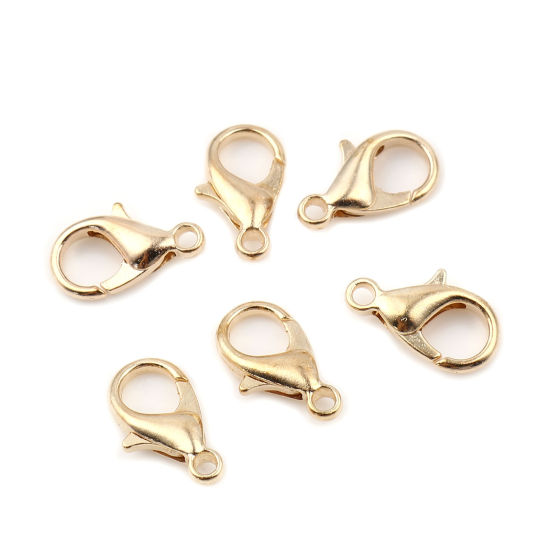 亜鉛合金 アクセサリーパーツ・金具 カニカン KC金メッキ 14mm x 8mm、 20 個 の画像